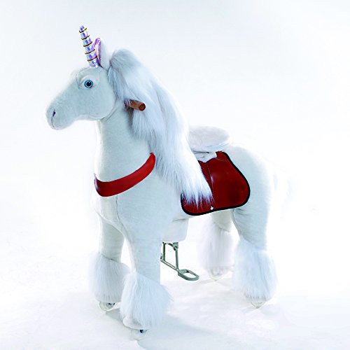 Smart Gear Pony Cycle White Unicorn Ride on Toy:  2 Sizes:  World's First Simulated Riding Toy for Kids Age 3-5 Years Ponycycle Ride-on Small