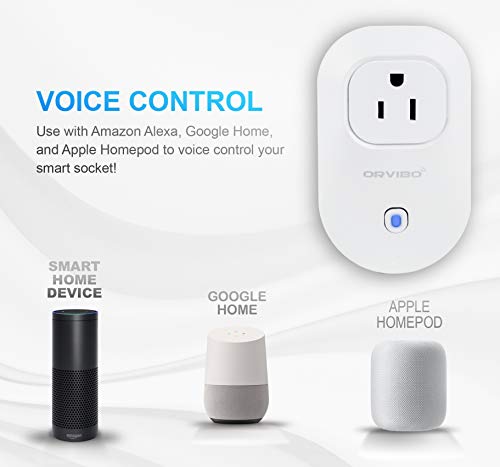 Orvibo Smart Plug Wifi Outlet Works With Google Home & HomeMate and Mostly Smart Home Devices,Voice Control&Timer Function,Smart Socket-1 Pack.