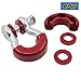 EAG Pair Red Isolator Fit 3/4 inch Tow D-rings - Includes 2 Rubber Isolators and 4 Washers - Shackle Isolator Clevis Kit