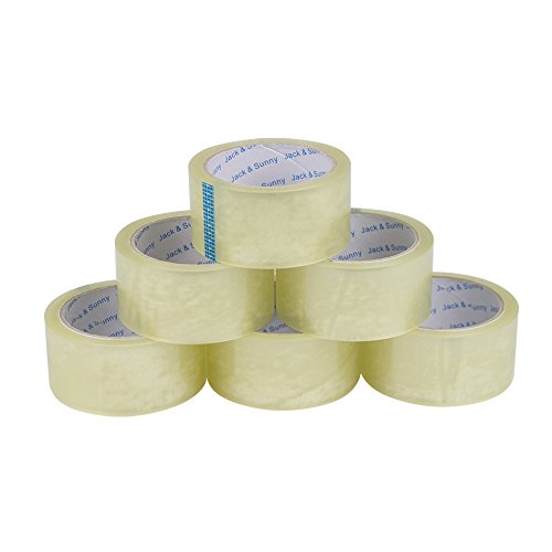 Jack&Sunny Heavy Duty Packing Tape Low Noise 1.88 Inch x 54.6 Yard（Pack of 6 Rolls) Industrial Packaging Tape Great for Packing Shipping Moving Depot&Storage Clear - Thumbnail 5