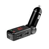 Ewin Bluetooth FM Transmitter, In-Car Bluetooth Receiver, FM Radio Stereo Adapter, Car MP3 Player, Car Charger with Handsfree Calling and Dual USB Charging Ports Up to 2A (FM Transmitter)