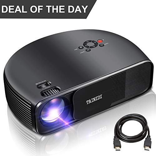 Projector, TAINIDI Video Projector 3600Lux, Full HD Projector with Big Screen, Home Theater Projector Support 1080P 2HDMI 2USB VGA AV Headphone Jack, Compatible Laptop DVD PS4 Amazon Fire TV Stick