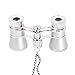 Aomekie Opera Glasses Binoculars 3X25 Theater Glasses Mini Binocular Compact with Chain for Adults Women Kids in Musical Concert（Silver）