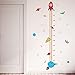 Witkey Spaceship Rocket Growth Height Chart Wall Stickers Wall Decals Removable Art Home décor PVC for Kid Room Bedroom Wallpaper