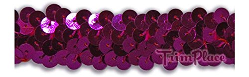 Trimplace Fuchsia 7/8 INCH 2 Row STRETCH SEQUIN 12 Yards