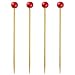 Red Ball Head Skewers, 50 Long Bamboo Picks, 5