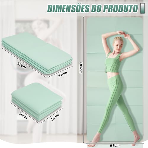yoga mat, Tapete de Ioga, Tapete Ioga Grande, Espessura de 7,5 mm, 183 x 61 cm, Tapete de Pilates Multifuncional, Macio e Antiderrapante