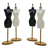 Rugjut 4 PCS Doll Dress Cloth Gown Plastic Demountable Display Support Holder Mannequin Model Stand Accessories for Barbie Doll Dress