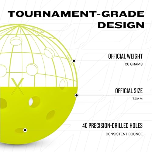 Franklin Sports Outdoor Pickleballs - X-40 Pickleball Balls - USA Pickleball (USAPA) Approved - Official US Open Ball - 3, 12, and 100 Bulk Packs of Pickleballs