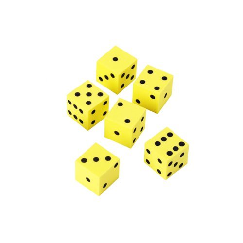 6 x Learning Resources 16 mm Foam Dot Dice