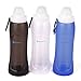 RockBirds S3 Collapsible Water Bottle, BPA-Free, FDA Approved Foldable Silicone Sports Water Bottle17Oz Blue