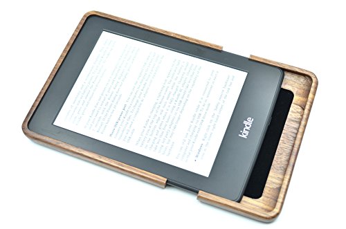 VolksRose Amazon Kindle Paperwhite Wooden Case - Walnut Half Big Mandala Flower - Premium Quality Natural Bamboo / Wood Cover for All Kindle Paper White Versions