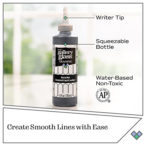 Gallery Glass Liquid Leading, Black 8 fl oz Leading Perfect For Stained