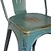 Adeco Metal Stackable Industrial Chic Dining Bistro Cafe Side Chairs, Antique (Set of 2)