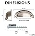 Satin Nickel Kitchen Cabinet Pulls - New 3 Inch Hole Center Bin Cup Drawer Handles - 10 Pack of Kitchen Cabinet Hardware