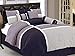 Chezmoi Collection 7-Piece Quilted Patchwork Comforter Set (California King, Lavender Purple)