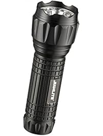 SAMLITE- LED Tactical Flashlight With 5 Options, Bright LED Light, Red Pointer, UV Blacklight, Green Light and Magnetic Bottom - Water Resistant - (3 AAA Batteries Included) (Black)