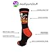 MadSportsStuff Lacrosse Socks with Lacrosse Sticks and Flaming Skull Athletic Crew Socks (Black/Red, Medium)