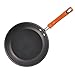 Rachael Ray Brights Hard Anodized Nonstick Frying Pan Set / Fry Pan Set / Hard Anodized Skillet Set - 9.25 Inch and 11.5 Inch, Gray with Orange Handles, Skillet Set (9.25