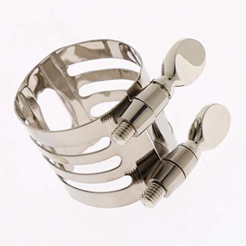 Durable DIY Metal Mouthpiece Clamp Ligature Clip for Alto Saxophone Sax Replacement Part - Nickel, as described - Thumbnail 5