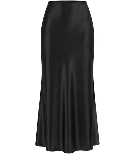 Amazon.com: Outoshe Women's Satin High Waisted Maxi Skirts A Line