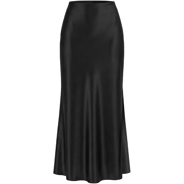 Amazon.com: Outoshe Women's Satin High Waisted Maxi Skirts Hidden