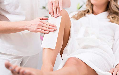 200 Pieces Non-Woven Hair Removal Wax Strips, Facial and Full Body Size (100 Large, 100 Small) & 100 Pieces Wooden Wax Applicator Sticks (50 Large, 50 Small)