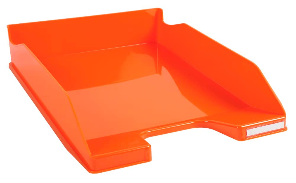 Exacompta - Ref 113288D - Iderama Collection - Letter Tray Combo Midi - 347 x 255 x 65mm in Size, Suitable for A4 Documents, Stackable, Holds Approx. 500 Sheets - Tangerine Glossy