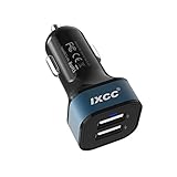 iXCC 24W 4.8A Dual-Port USB Car Charger High Speed Charging Adapter for Galaxy S8 S8+, iPhone 7 6s Plus, iPad Pro Air mini, Galaxy S7 S6 Edge, Note 5, LG, Nexus and More - Navy Blue
