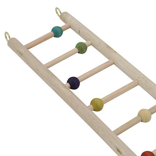 image for YINGGE Wooden Bird Ladder Toy, Parrot Climbing Hanging Ladders Perches