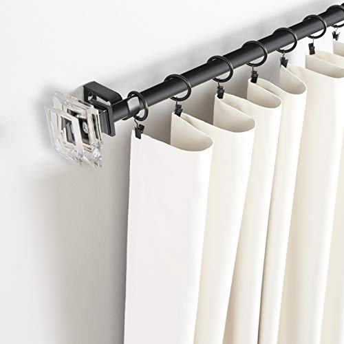 Sheffield Home, AMG, and Enchante Accessories, Stacked Diamond Curtain Rod, 66 to 120-Inch, Matte Black - Thumbnail 4