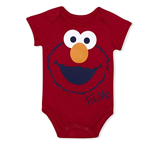 Sesame Street Elmo Baby Onesie, Red Baby Boy Romper Bodysuit Pajamas