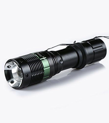 Tactical Flashlight 800 High Lumens Emergency Super Bright Cree LED Zoomable Rechargeable 18650 Battery Rainproof Lighting Lamp Torch for Cycling Hiking Camping