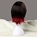 Miss U Hair Girl's Short Straight Black Brown and Red Anime Cosplay Costume Wig C028