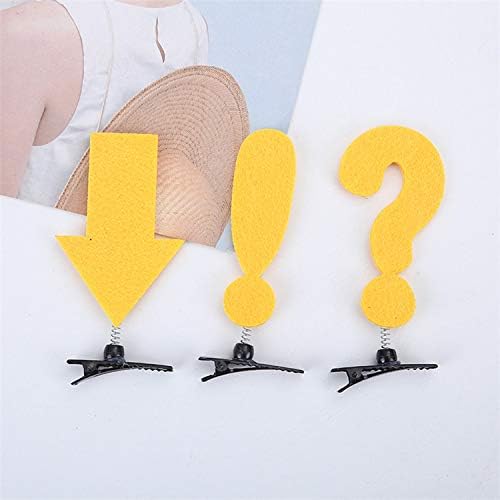 Cosplay Party Photography Prop R Star 6 Pcs Symbol Expression Hair Band Hair Clip Creative Funny Exclamation Question Arrow Mark Hair Band Hair Clip Yellow Gag Toys Practical Jokes Novelty Gag Toys
