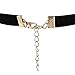 Besteel 3/8'' Classic Elegant Girls Plain Black Velvet Ribbon Choker Necklace Extender Chain