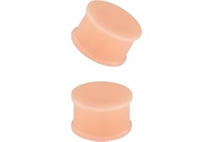 XIMAX 2PCS Flesh Skin Tone Colored Skin Ear Gauges Solid Silicone Ear Plugs Double Flared Flesh Stretchers Expander Hide Reta