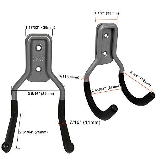 FRMSAET Heavy Duty Wall Mounted Utility Hooks and Hangers Set for Garage Storage and Organization Sturdy Tools Organizer Systems - Package Includes Screws with Anchors(Type-2 Hooks) - Thumbnail 2