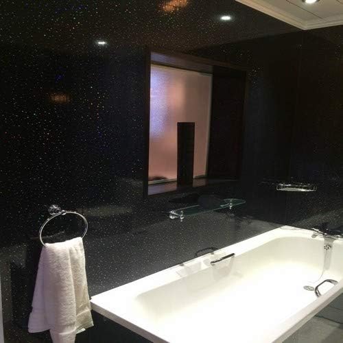 Black Sparkle 5mm Ceiling Cladding Kitchen PVC Plastic Bathroom Panels Wet Wall Shower Wall (12 Pack), 250mm x 2600mm x 5mm - Image 5