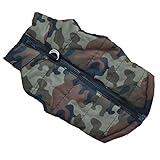 Outtop Cold Weather Turtle Shell Padded Vest Coat for Small-sized Dogs with Leash Anchor Dachshund,Poodle,Pug,Chihuahua,Shih Tzu,Yorkshire Terriers,Papillon (Camouflage, M)