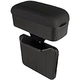 JEYODA Car Armrest Box with Cup Holder Car Central Liftable Armres Storage Organizer Box Arm Rest，Car Seat Gap Filler Organizer 1PC (Black)