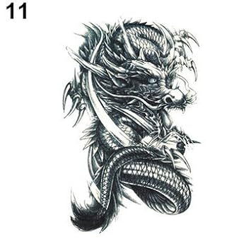 Rvs Skull Carp Guan 3d Machine Pattern Art Temporary Tattoo Color