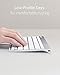 Anker Ultra Compact Profile Wireless Bluetooth Keyboard for iOS, Android, Windows and Mac with Rechargeable Battery and Aluminum-Effect Finish (White)