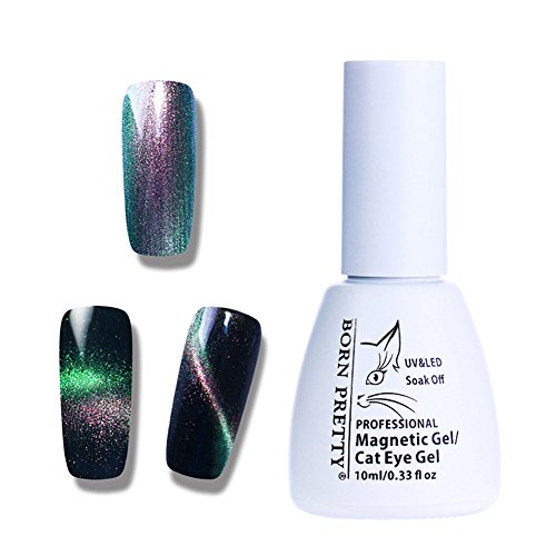 Born Pretty Nail Art Cat Eye UV Gel Polish Holographic Chameleon Magnetic Soak Off Varnish Black Base Needed #3