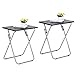 AINGOO TV Trays Set of 2, Folding Snack Tables No Assembly Required, TV Trays for Eating at Couch Sofa, Black