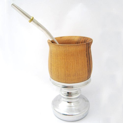 ARGENTINA MATE GOURD CUP PALO YERBA TEA BOMBILLA STRAW HANDMADE DETOX DRINK 3394