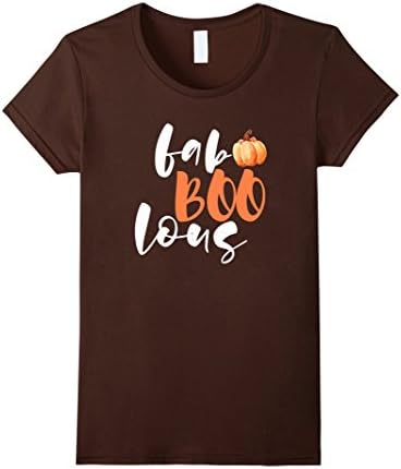 Womens Fab-Boo-Lous Funny Sarcastic Graphic Halloween Night Shirt Medium Brown