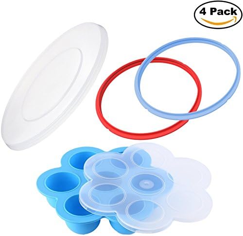 Instapot Accessories – Includes Silicone Egg Bites Mold, Lid Cover, and 2 Pack Sealing Rings – Fits 5 or 6 Quart Instant Pot Models IP-DUO60, IP-LUX60, IP-DUO50, IP-LUX50, Smart-60