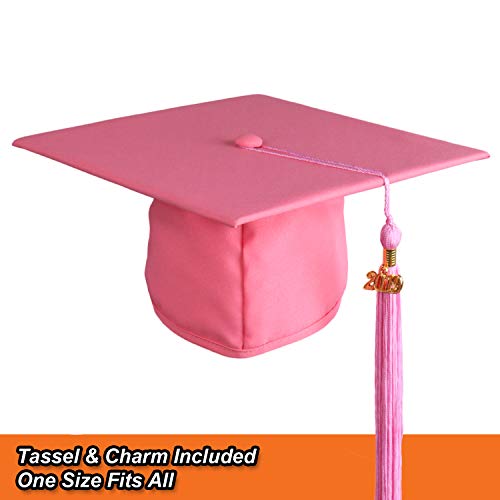 OSBO GradSeason Matte Graduation Gown Cap Tassel Set 2018 & 2019 for High School and Bachelor (Pink, 57"(6'0"-6'2")) - Thumbnail 4