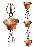 Monarch Pure Copper Mizoko Rain Chain, 8-1/2-Feet Length